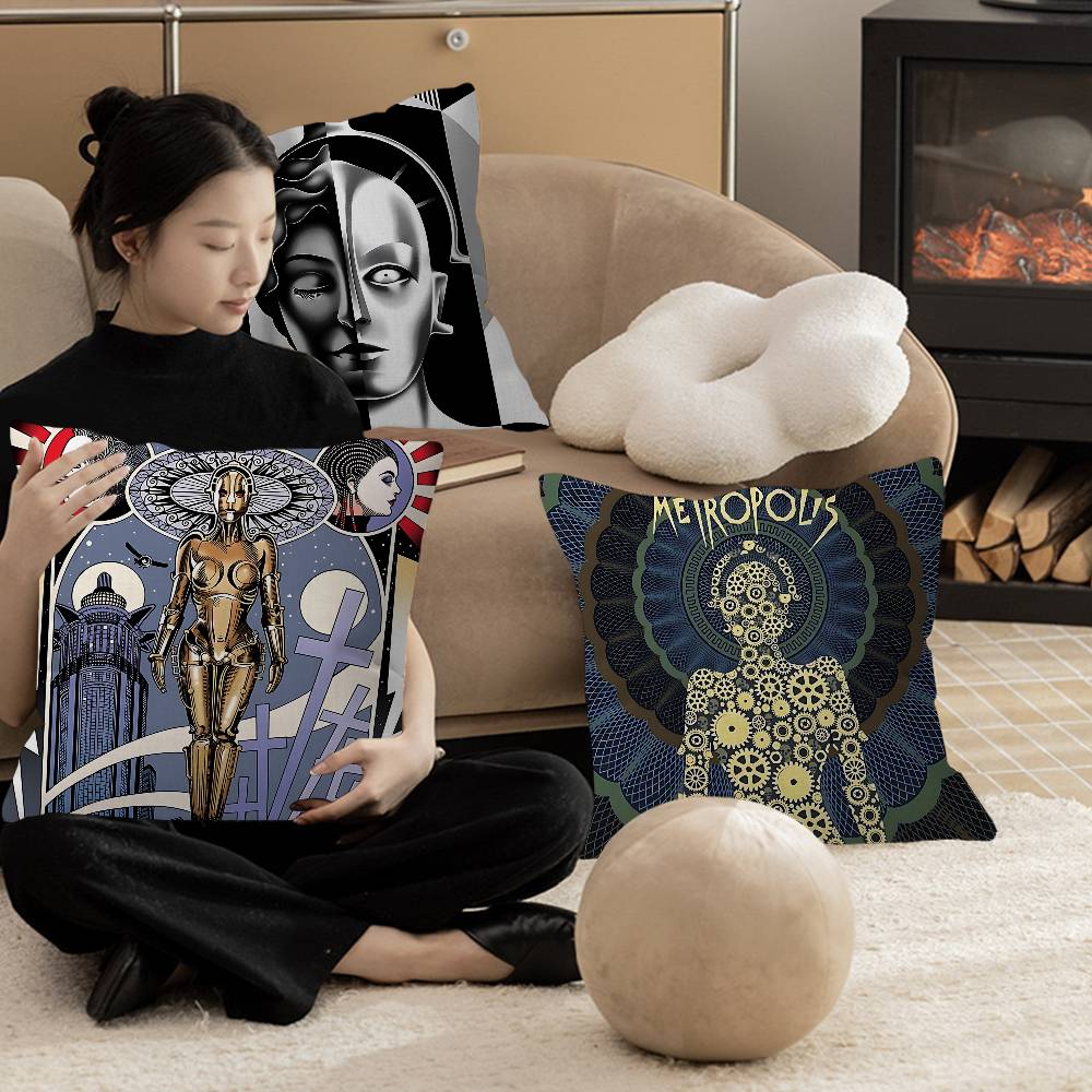 Home Textiles Germany - 80年代レトロメトロポリスドイツクッションカバー、車用スローピローケース、ソファや車用クリスマスギフト、40x40cm、45x45cm