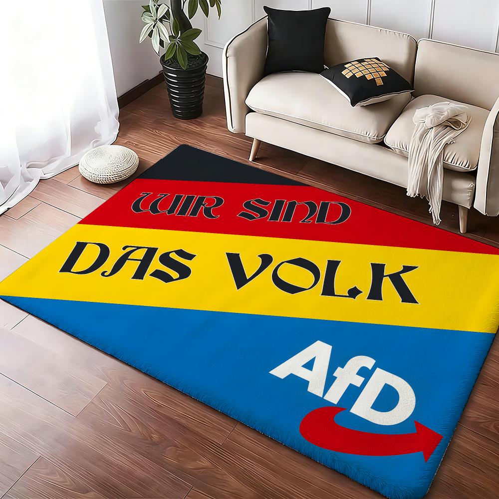 Home Textiles Germany - A-Alternative Afd Germanyロゴフロアマット、柔らかく厚みのある吸水性のある滑り止め、寝室、リビングルーム、玄関マット、ホームデコレーション、フランネルラグ