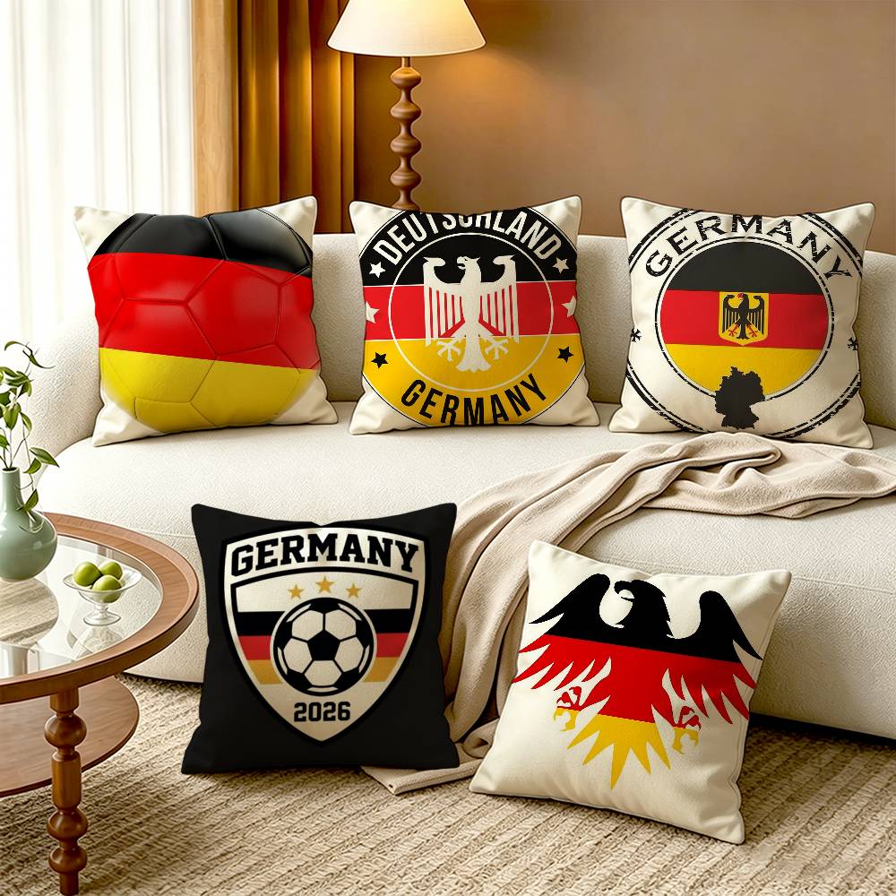 Home Textiles Germany - G-ドイツ国旗コットンリネン正方形枕カバー家の装飾ギフト