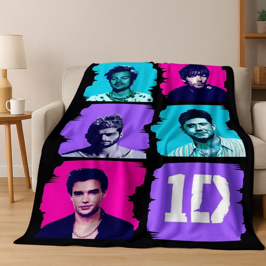 Home Textiles Direct - 3D 1D ロックワンディレクションコンビネーションフランネルブランケット、居心地の良いソフトスローブランケット、自宅の寝室のベッドソファピクニックカバー子供ギフト用