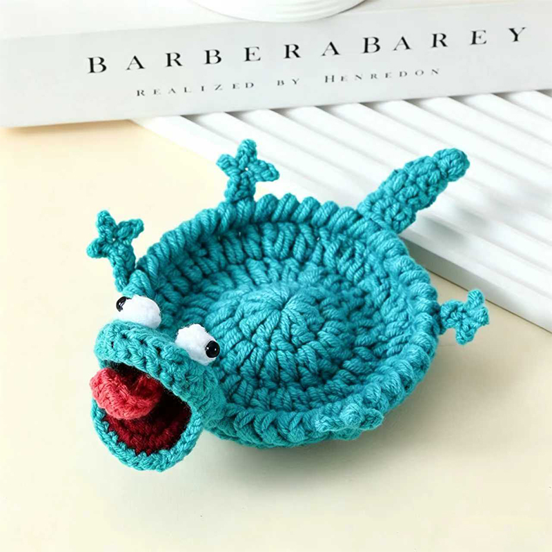 かわいい手編みの動物コースター、手作りのニット製ソフトドリン - Home And Textiles Today のレビューと価格