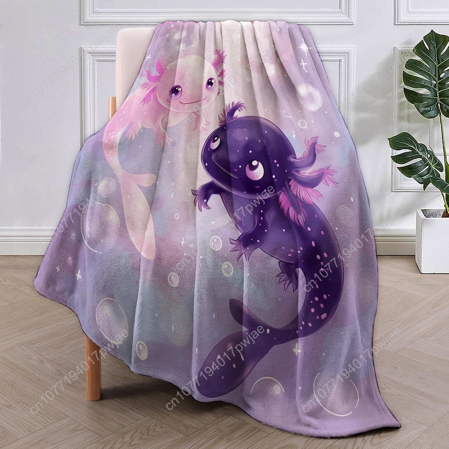 アホロートルブランケットかわいいアホロートルフランネルスロー - Home Textiles Usa のレビューと価格