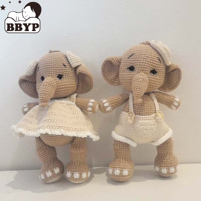 手作りの編みぐるみ象のぬいぐるみ、家の装飾、出産祝い、保育園 - Home And Textiles Today のレビューと価格