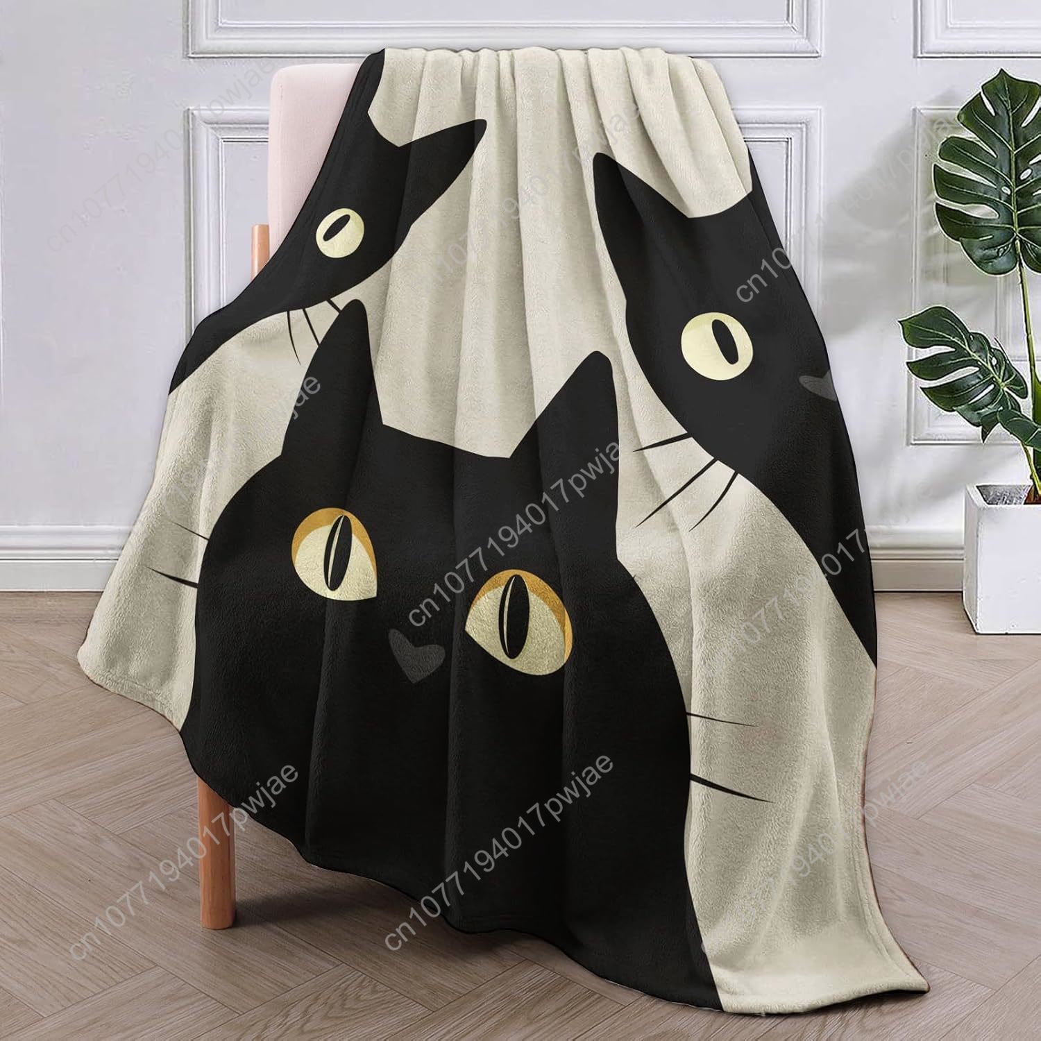 面白い猫柄ブランケット 女性・女の子向け ソフトで暖かい 軽 - Home Textiles Usa のレビューと価格