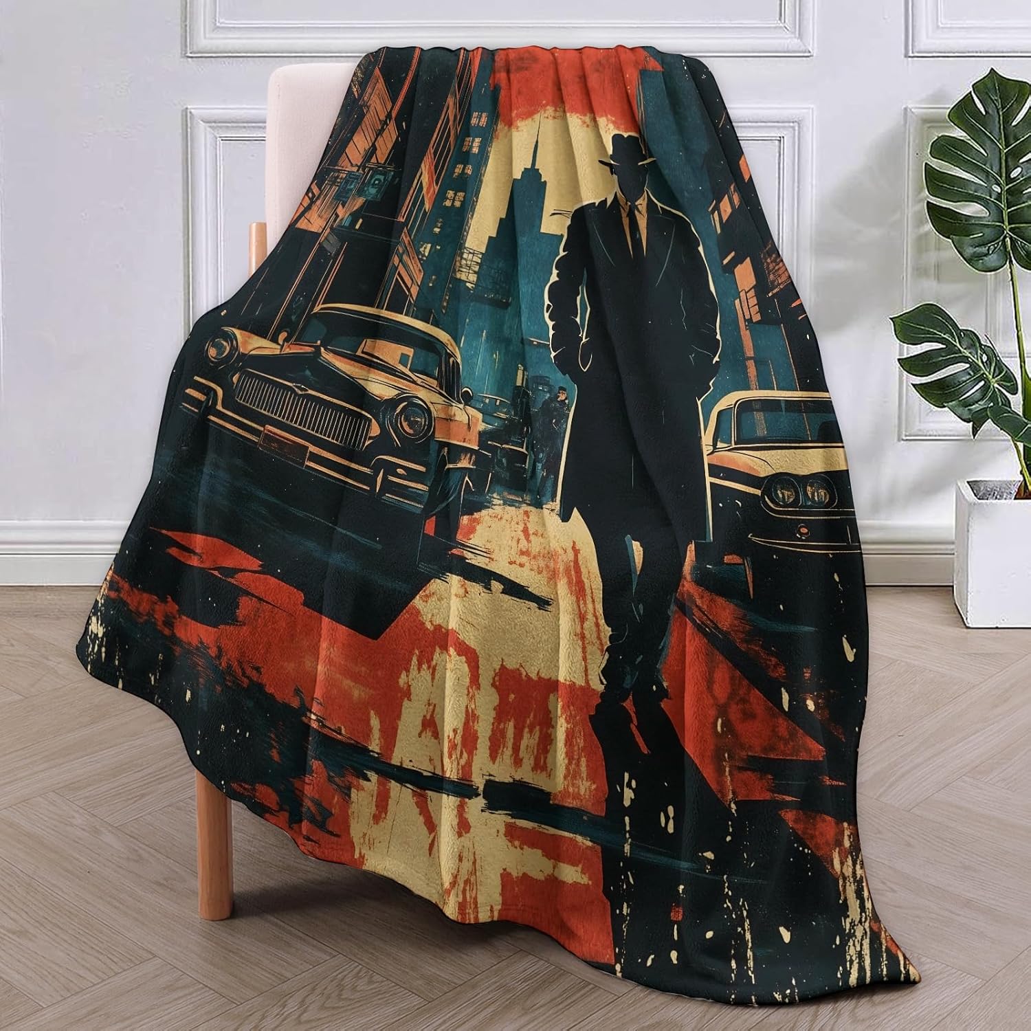ノワール探偵ブランケット 女性へのギフト 犯罪フランネルブラ - Home Textiles Usa のレビューと価格
